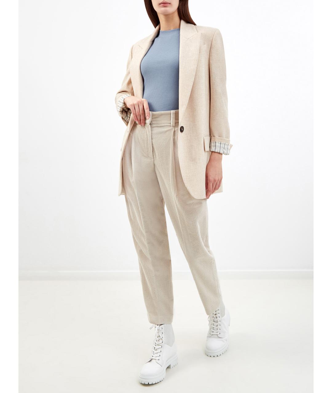 BRUNELLO CUCINELLI Голубая хлопковая майка, фото 2