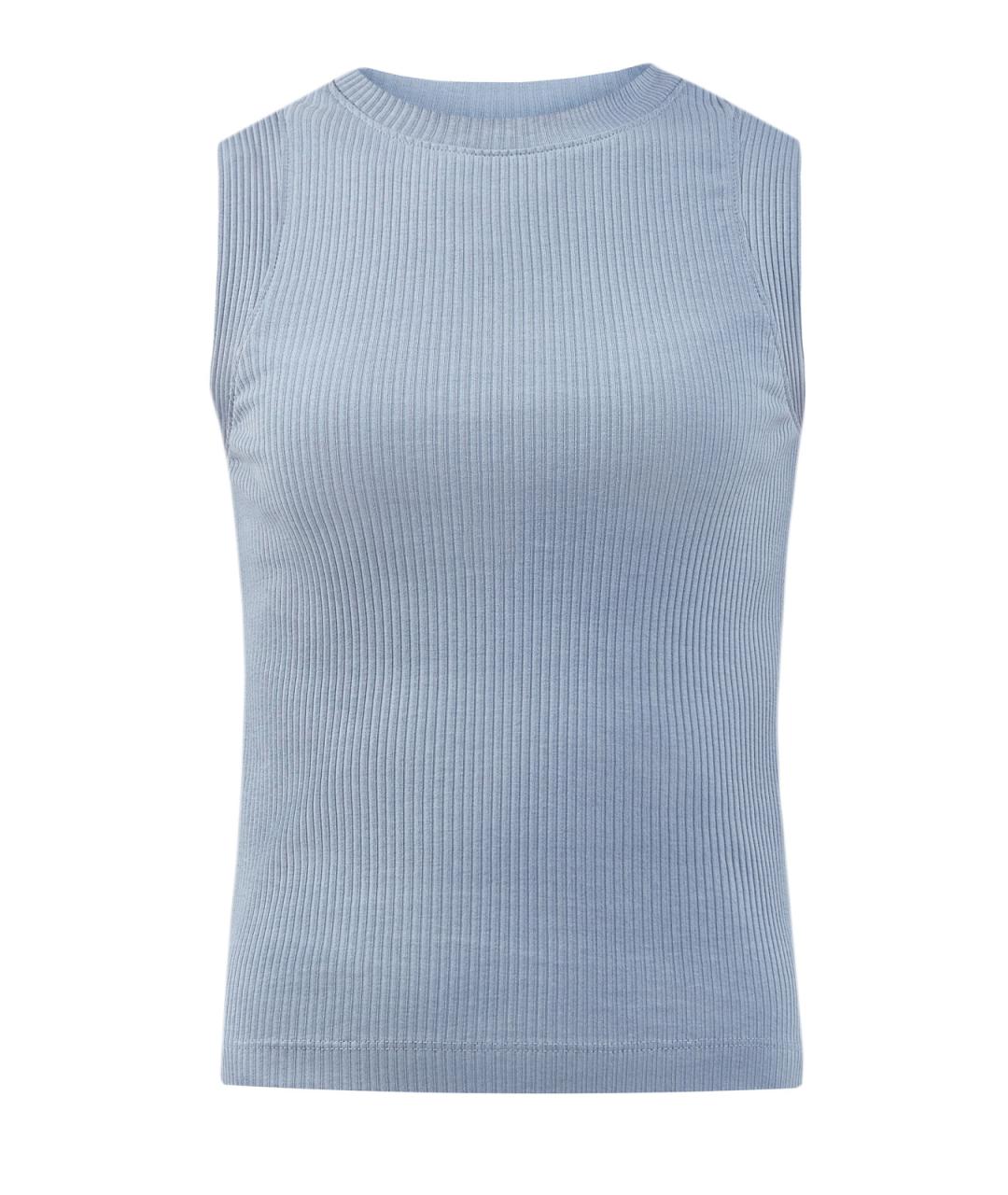 BRUNELLO CUCINELLI Голубая хлопковая майка, фото 1