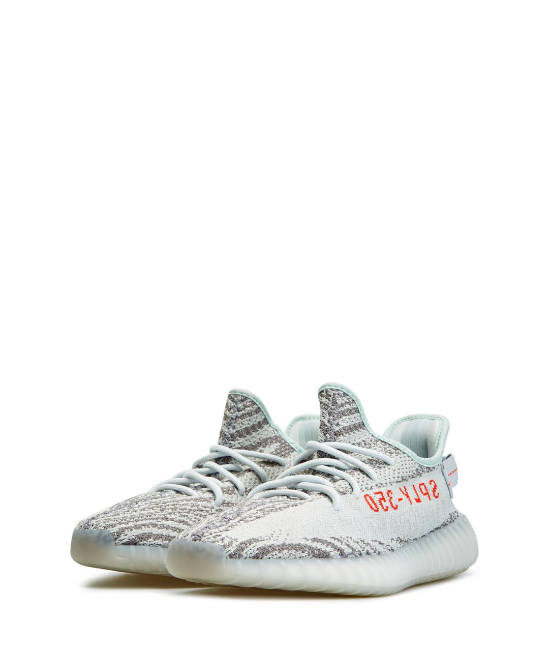 YEEZY Голубые текстильные низкие кроссовки / кеды, фото 2