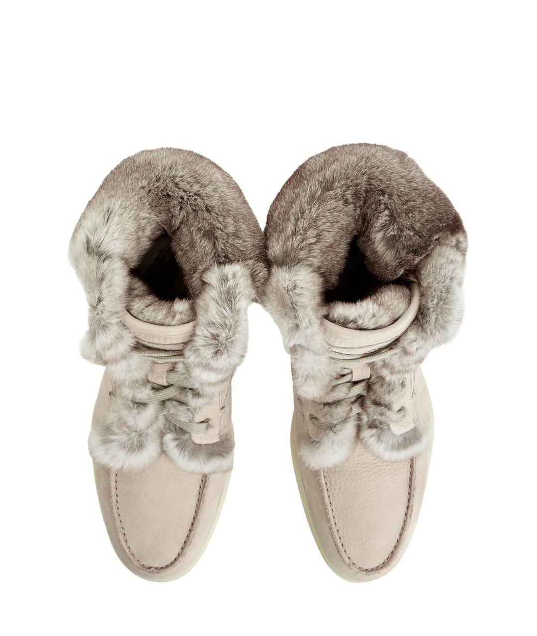 SANTONI Бежевые кожаные ботинки, фото 4