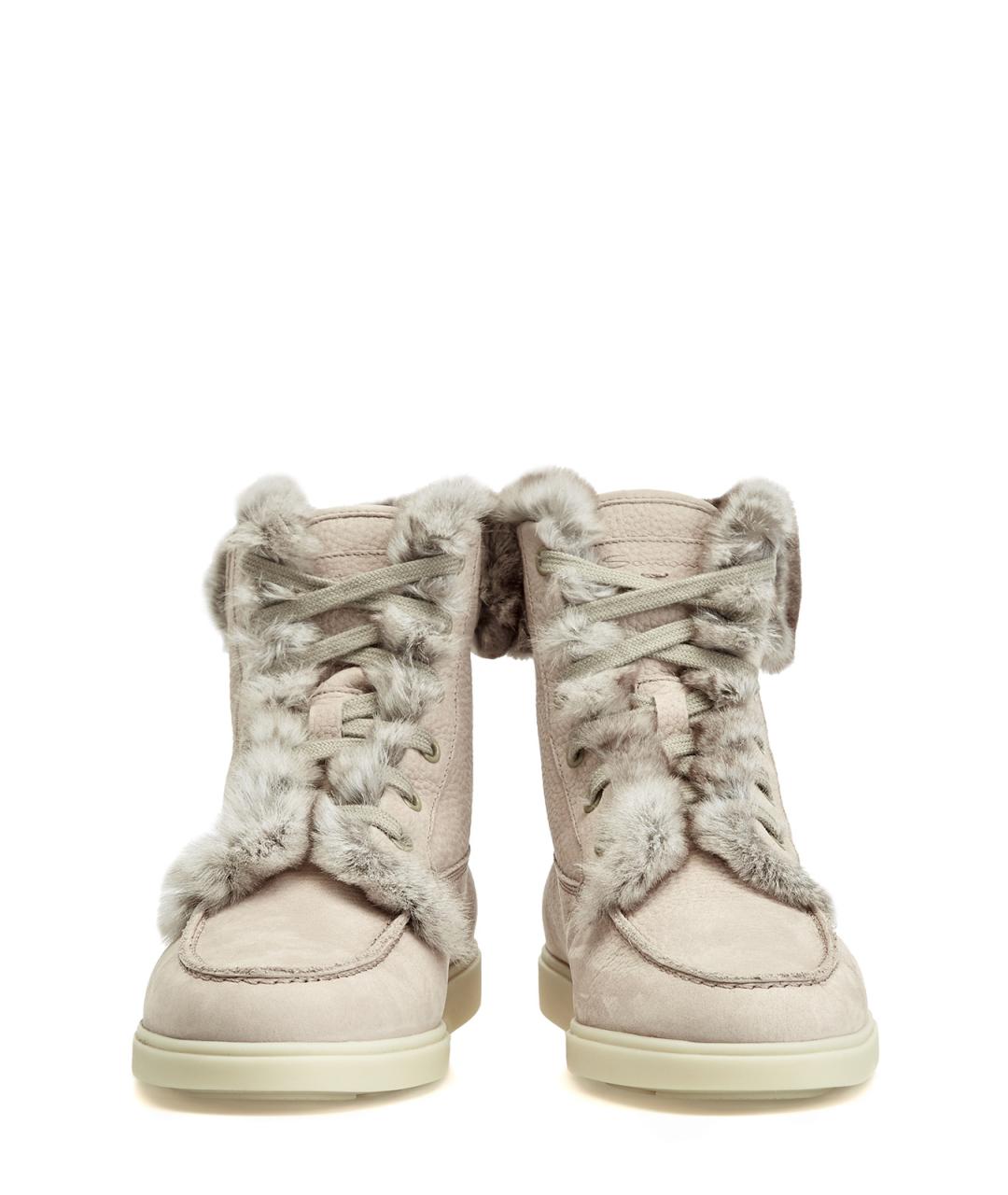 SANTONI Бежевые кожаные ботинки, фото 5