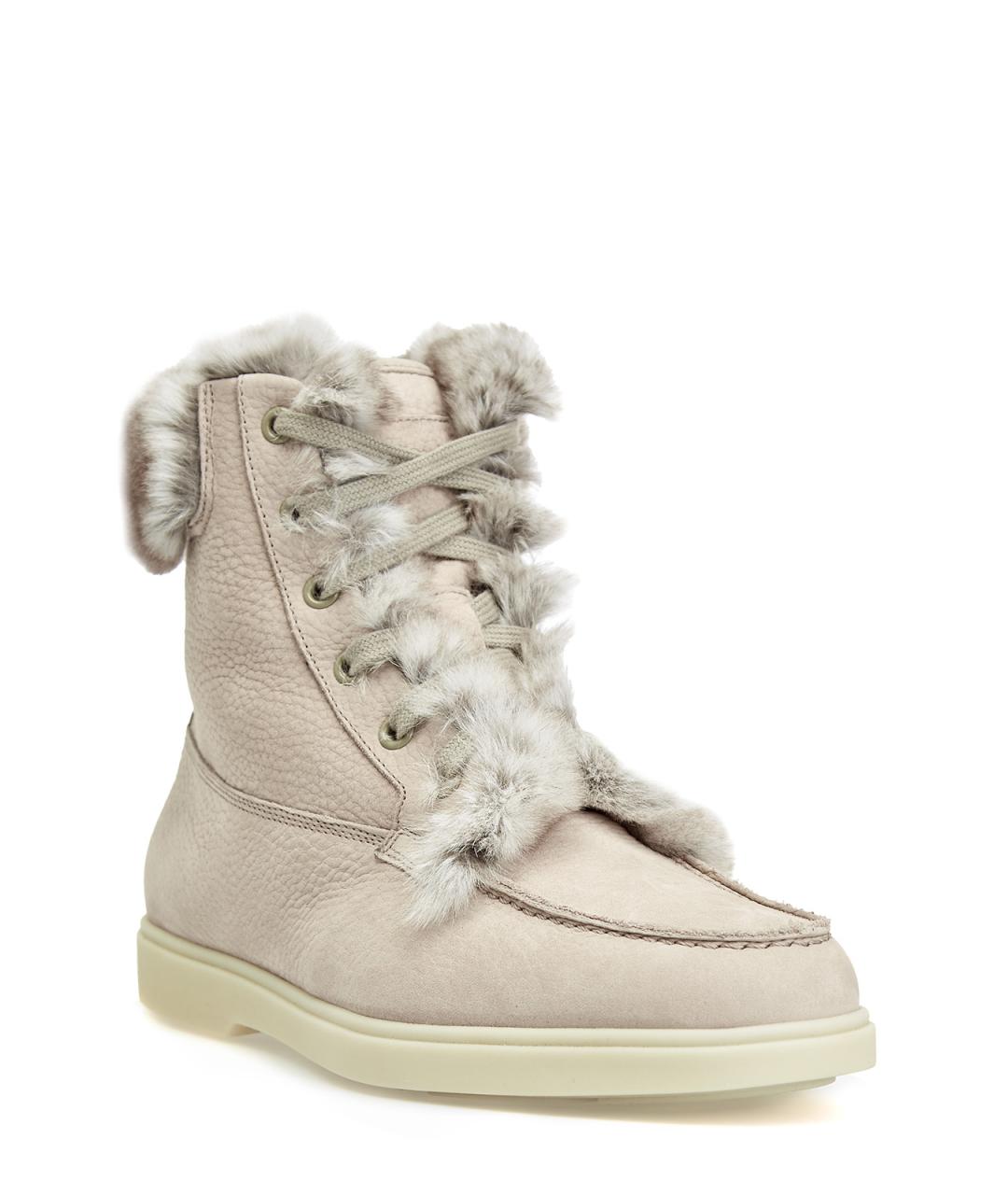 SANTONI Бежевые кожаные ботинки, фото 2