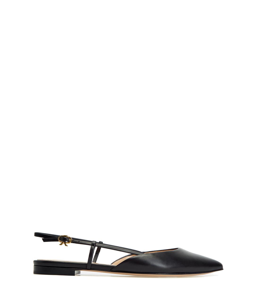 GIANVITO ROSSI Черные кожаные балетки, фото 1