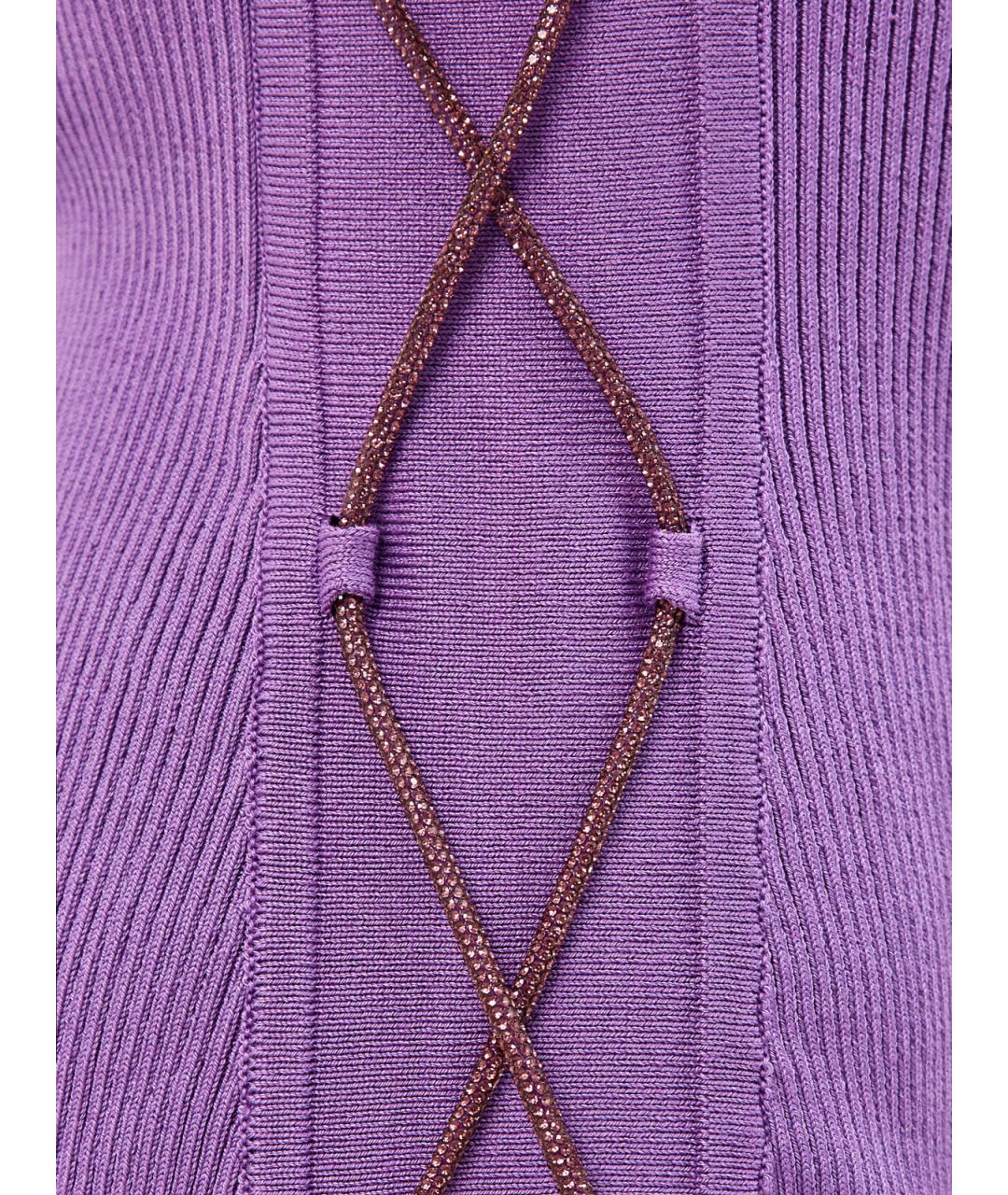 GIUSEPPE DI MORABITO Фиолетовое хлопковое повседневное платье, фото 5