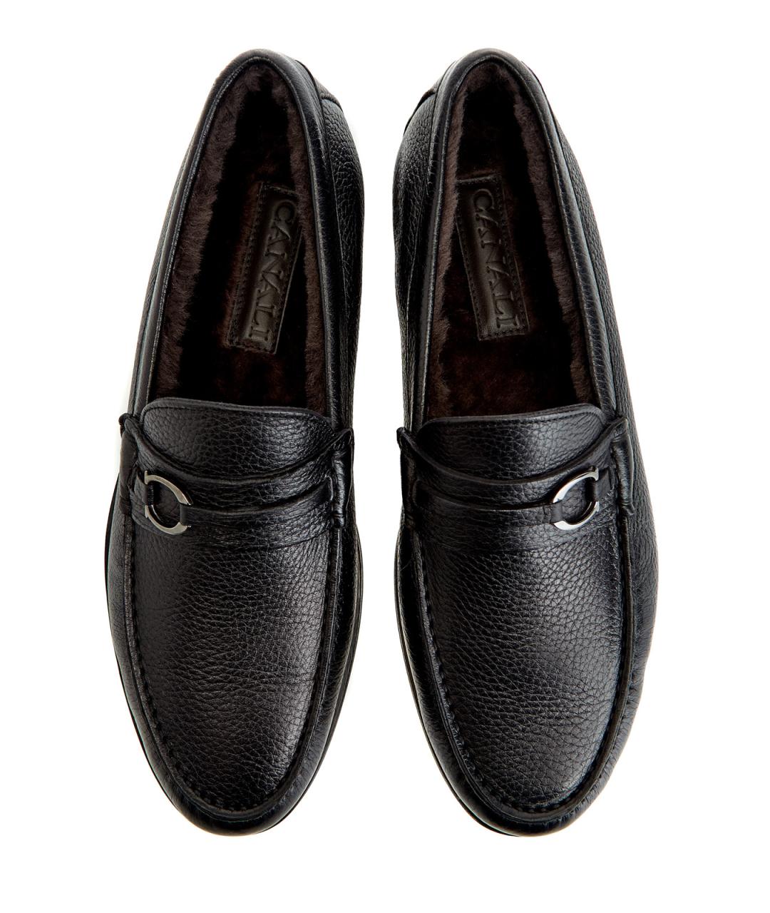 CANALI Черные кожаные лоферы, фото 4