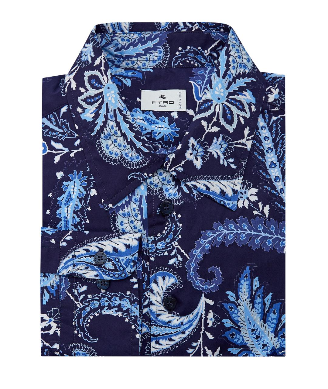 ETRO Синяя хлопковая кэжуал рубашка, фото 1
