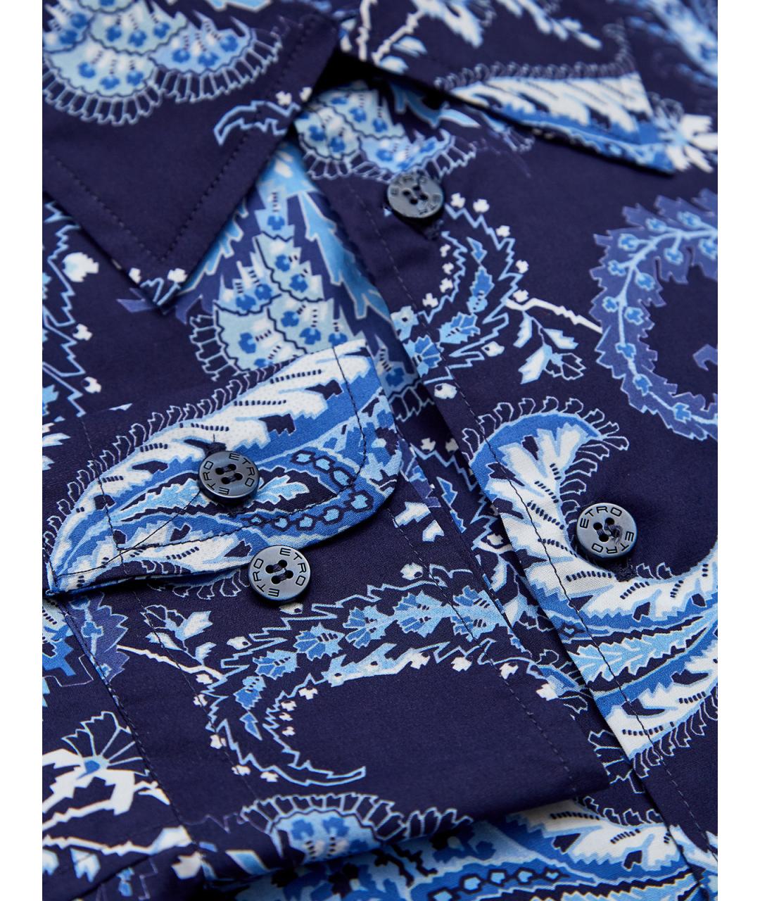 ETRO Синяя хлопковая кэжуал рубашка, фото 2