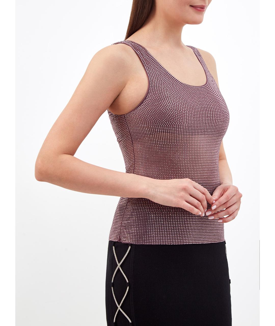 GIUSEPPE DI MORABITO Розовая хлопковая майка, фото 3