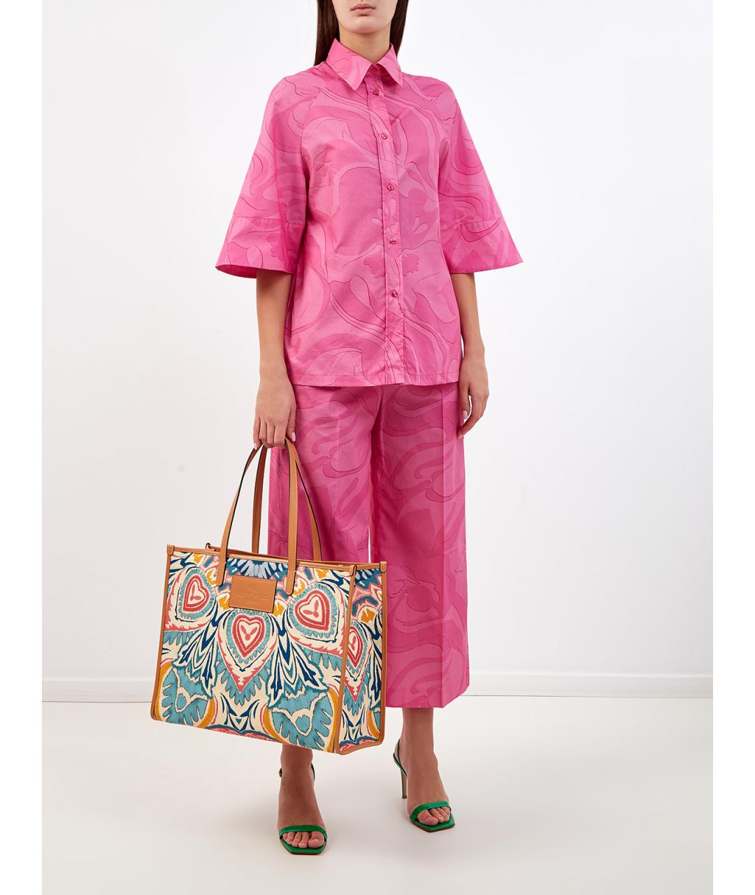 ETRO Розовая хлопковая рубашка, фото 2