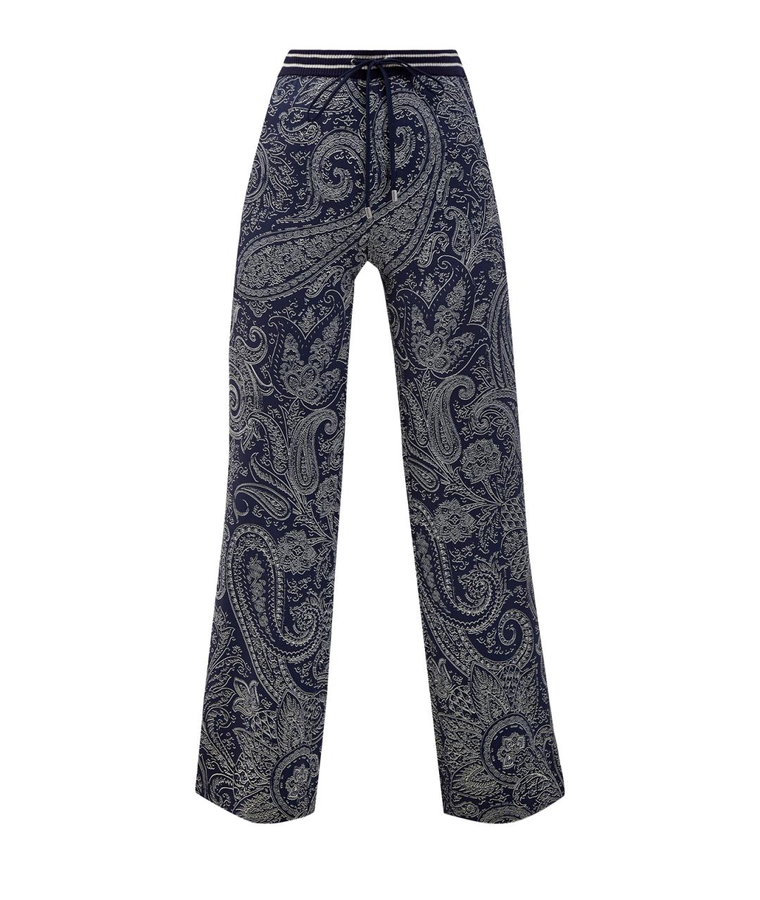 ETRO Синие вискозные прямые брюки, фото 1