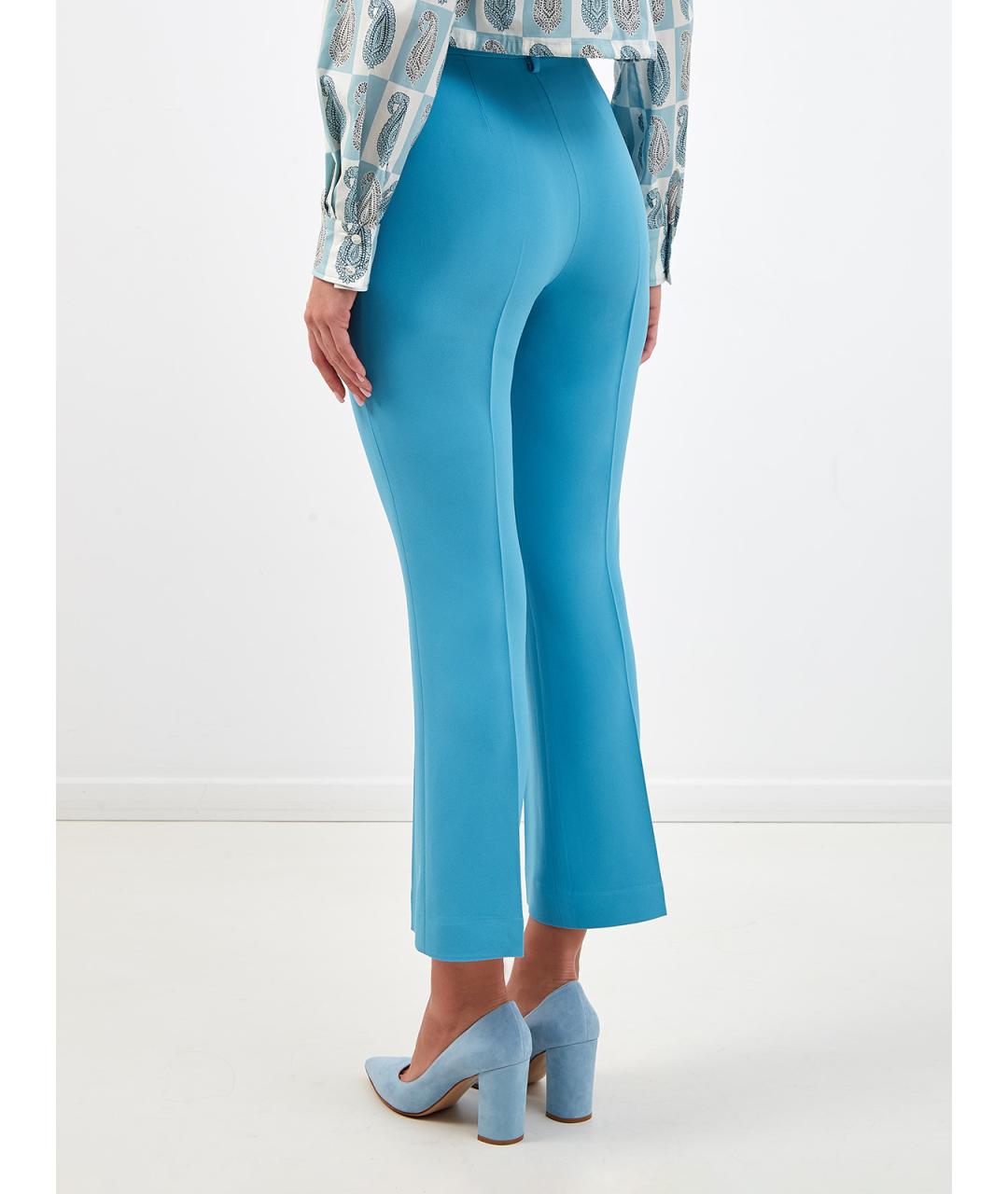 ETRO Голубые вискозные брюки узкие, фото 4