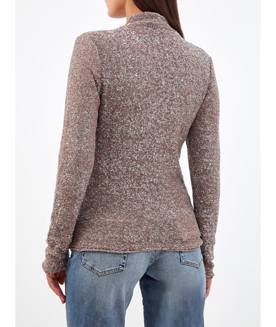 FABIANA FILIPPI Коричневая полиамидовая водолазка, фото 4