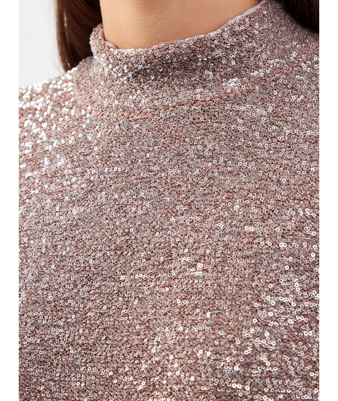 FABIANA FILIPPI Коричневая полиамидовая водолазка, фото 5