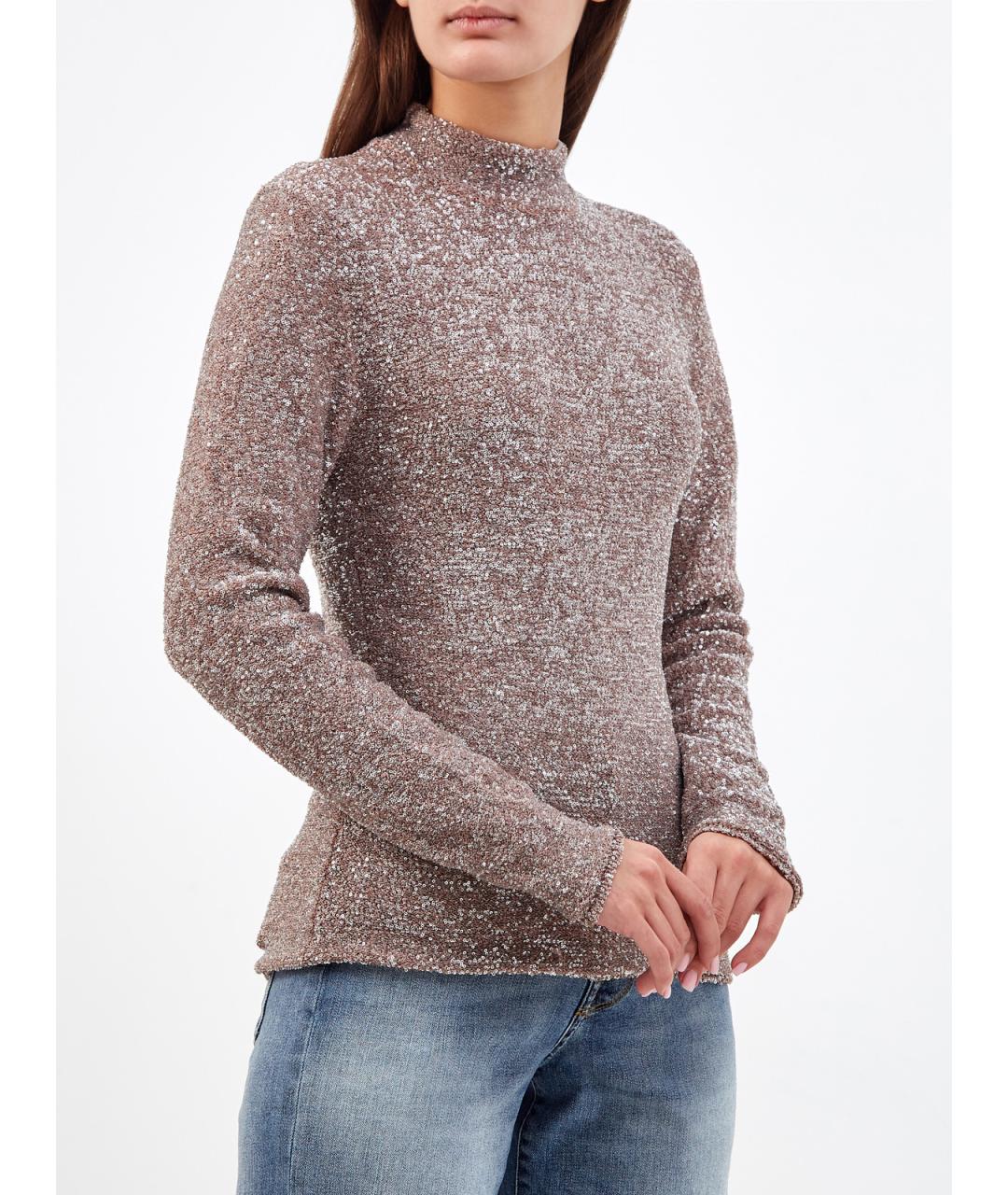 FABIANA FILIPPI Коричневая полиамидовая водолазка, фото 3