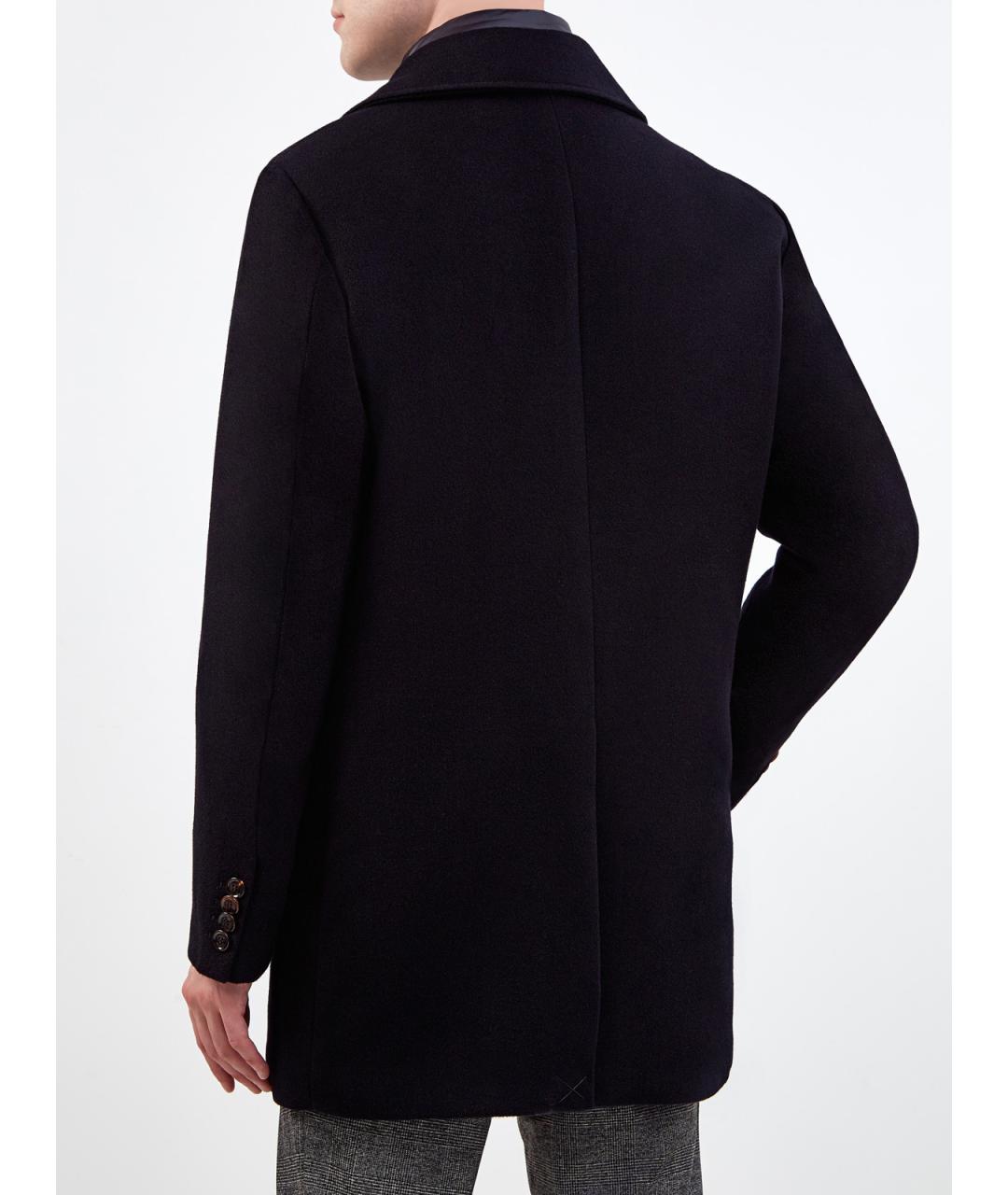 MOORER Черное шерстяное пальто, фото 4