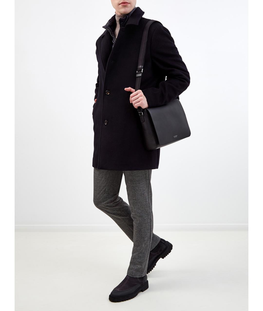 MOORER Черное шерстяное пальто, фото 2