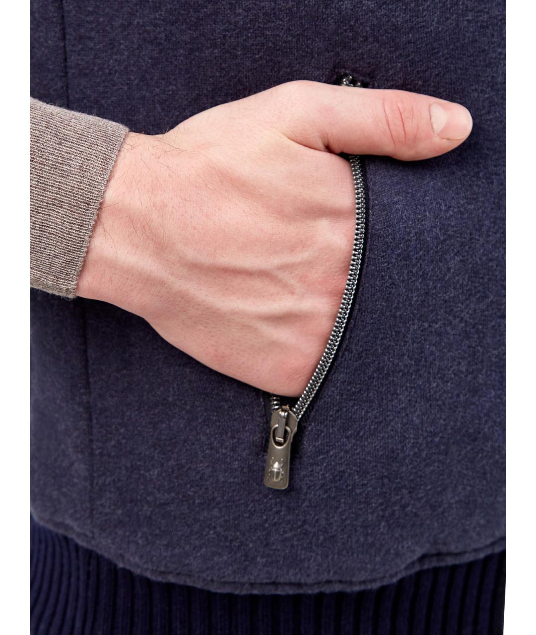 CAPOBIANCO Синий хлопковый жилет, фото 6