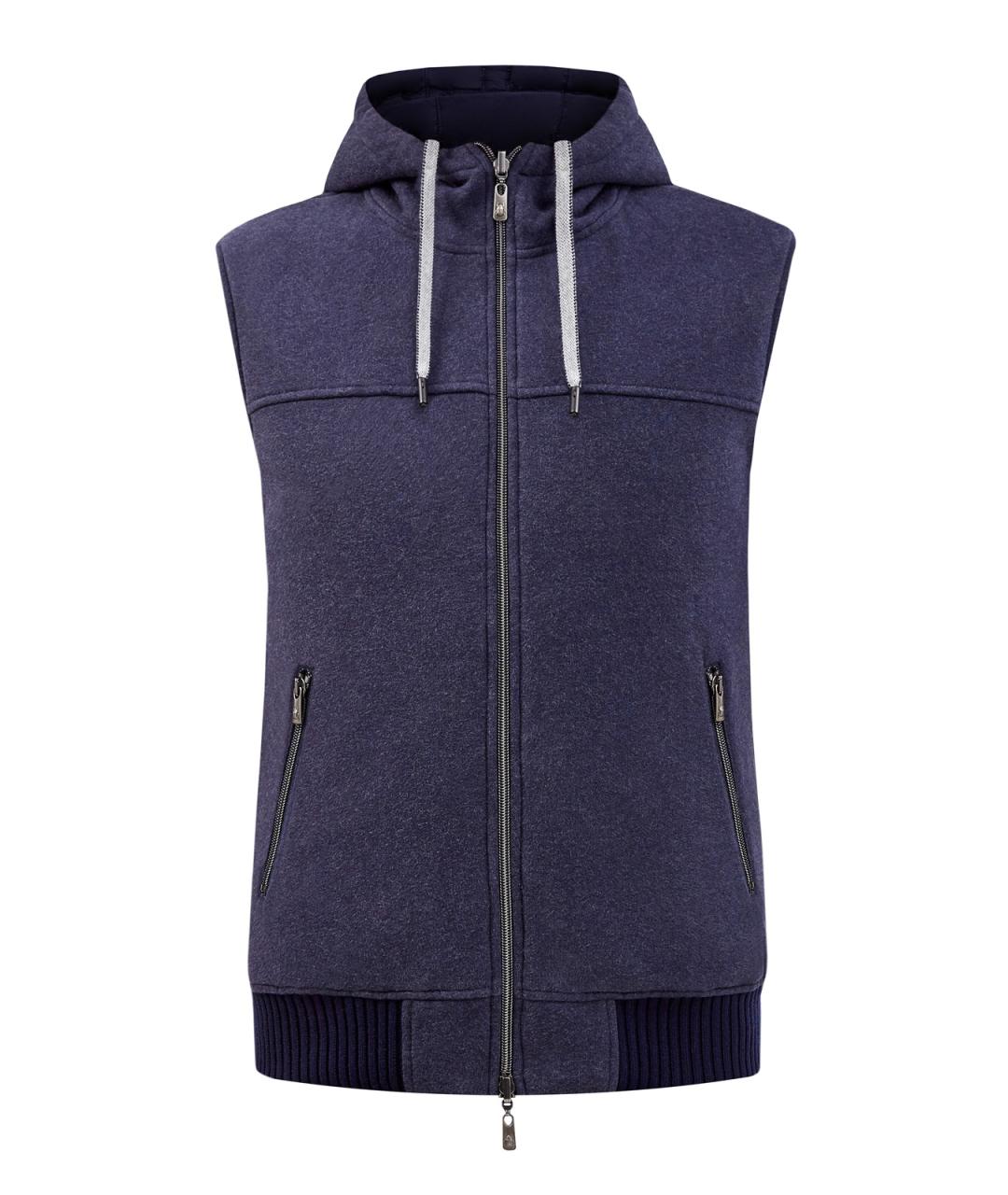 CAPOBIANCO Синий хлопковый жилет, фото 1