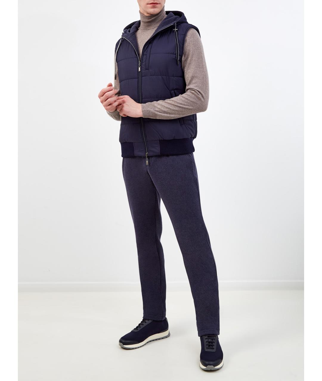 CAPOBIANCO Синий хлопковый жилет, фото 3