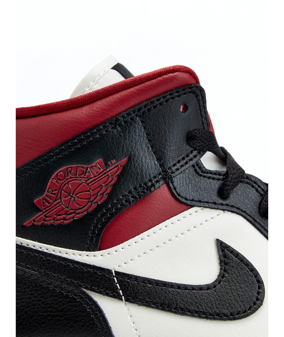 JORDAN Черные кожаные высокие кроссовки / кеды, фото 5