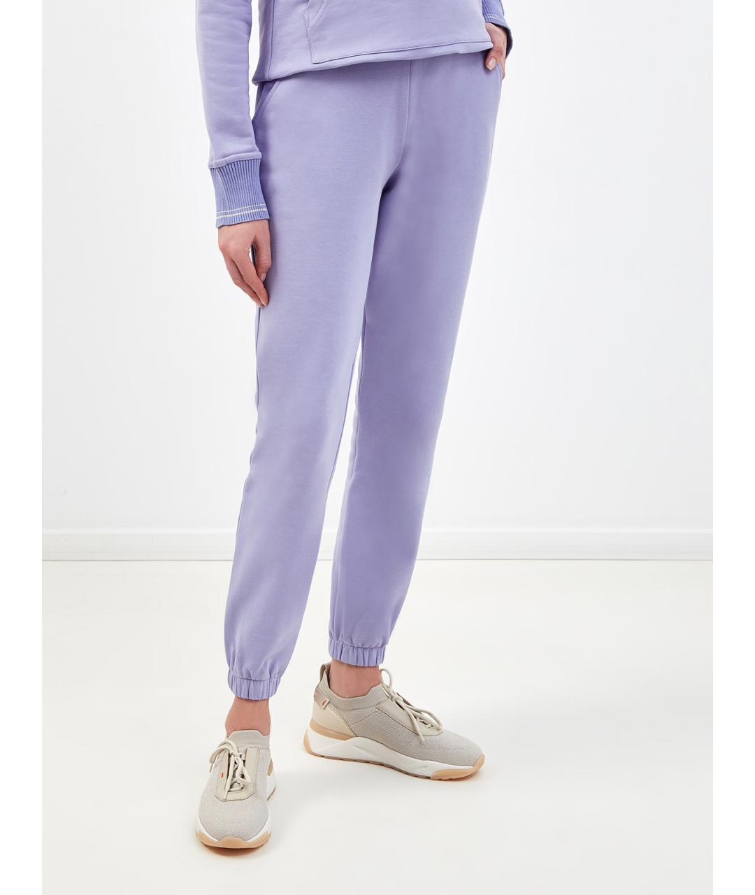 LORENA ANTONIAZZI Фиолетовые хлопковые спортивные брюки и шорты, фото 3