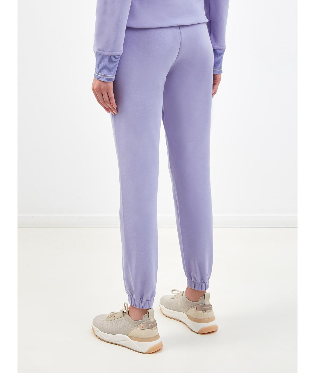 LORENA ANTONIAZZI Фиолетовые хлопковые спортивные брюки и шорты, фото 4