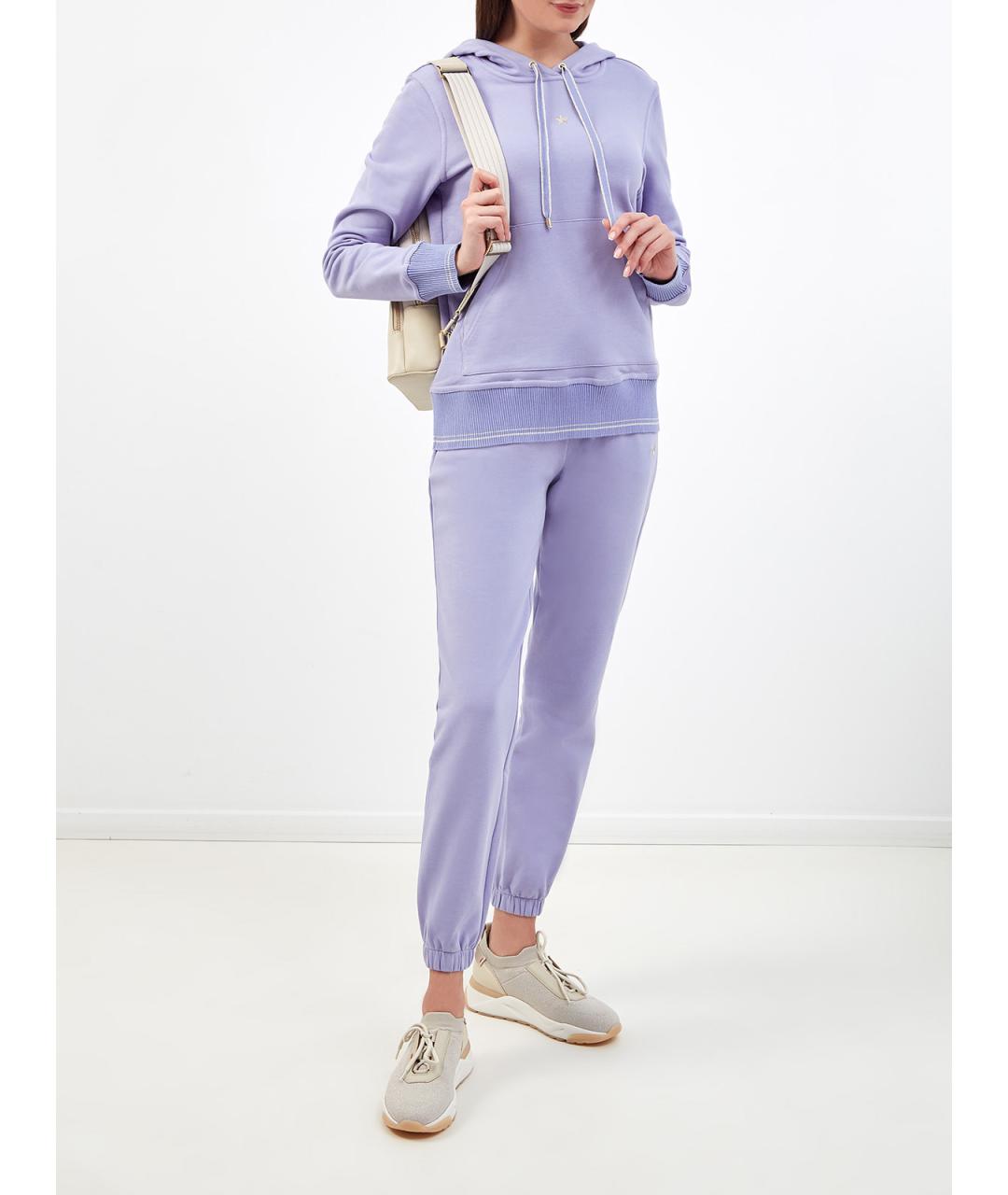 LORENA ANTONIAZZI Фиолетовые хлопковые спортивные брюки и шорты, фото 2