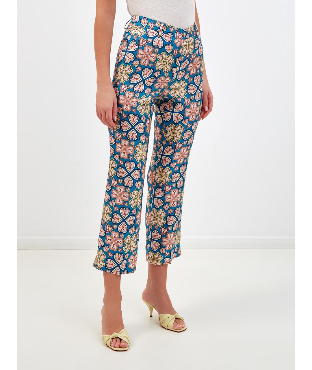 ETRO Мульти шелковые прямые брюки, фото 3