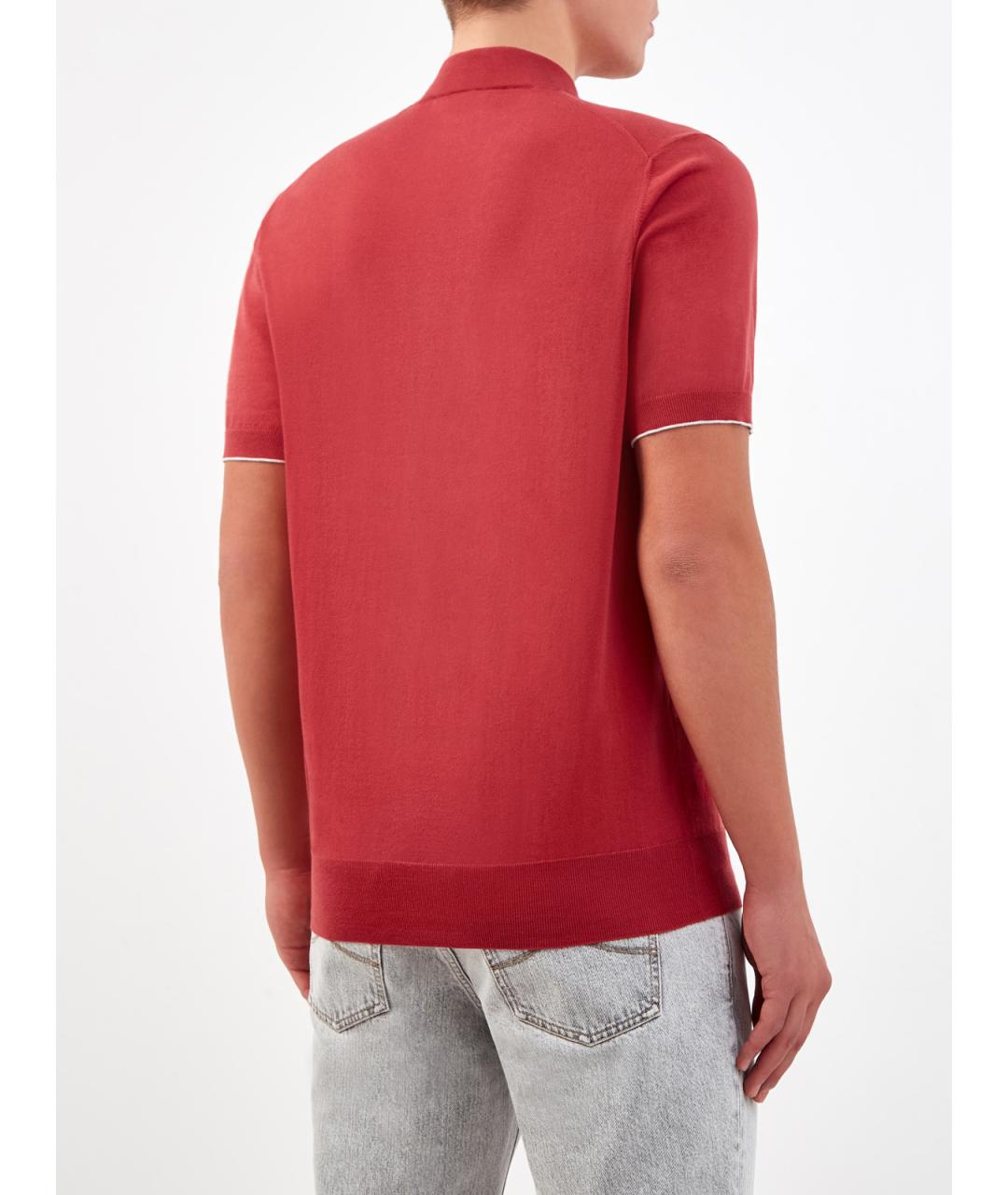 BRUNELLO CUCINELLI Красный хлопковый джемпер / свитер, фото 4
