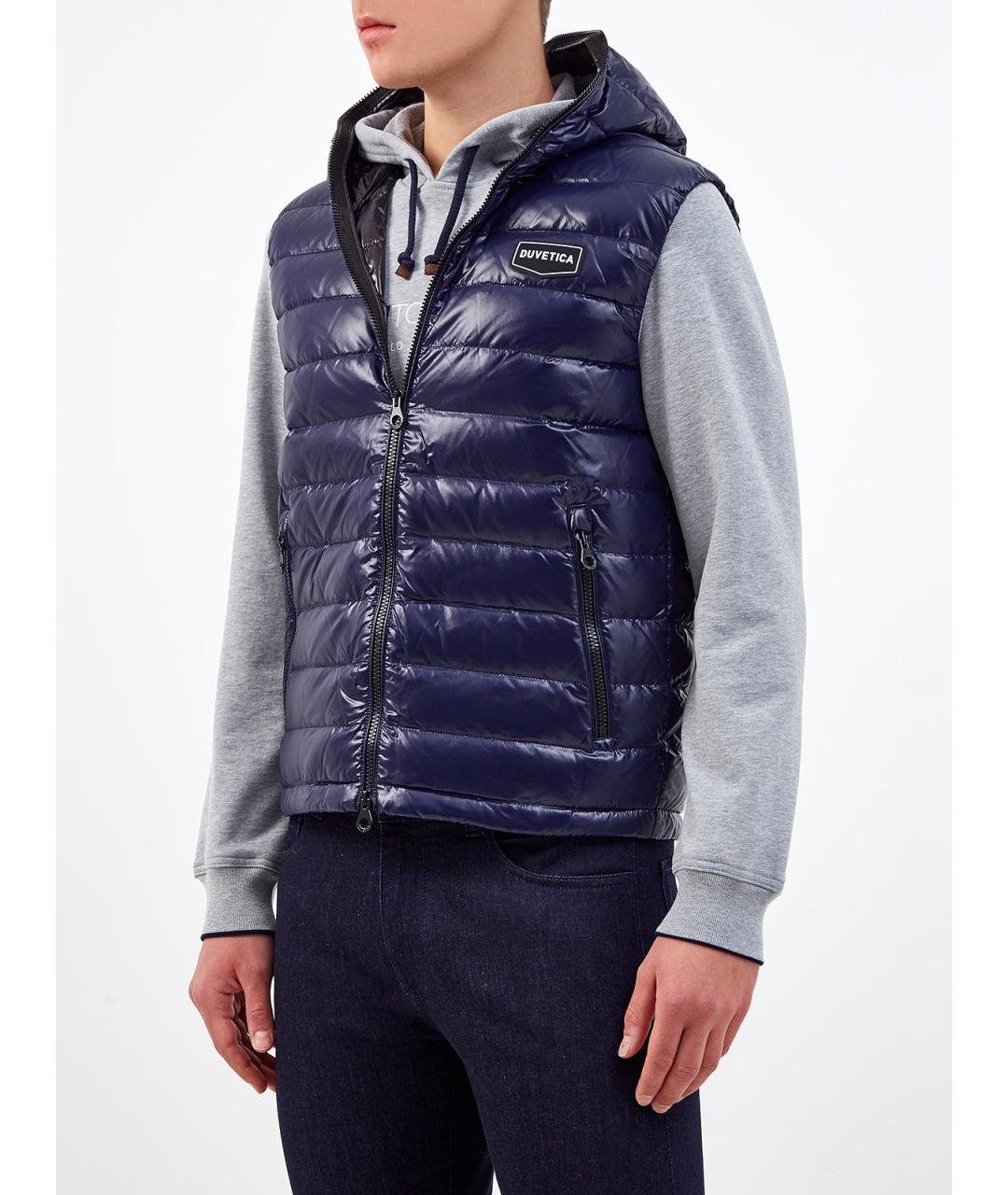 DUVETICA Синий полиамидовый жилет, фото 3