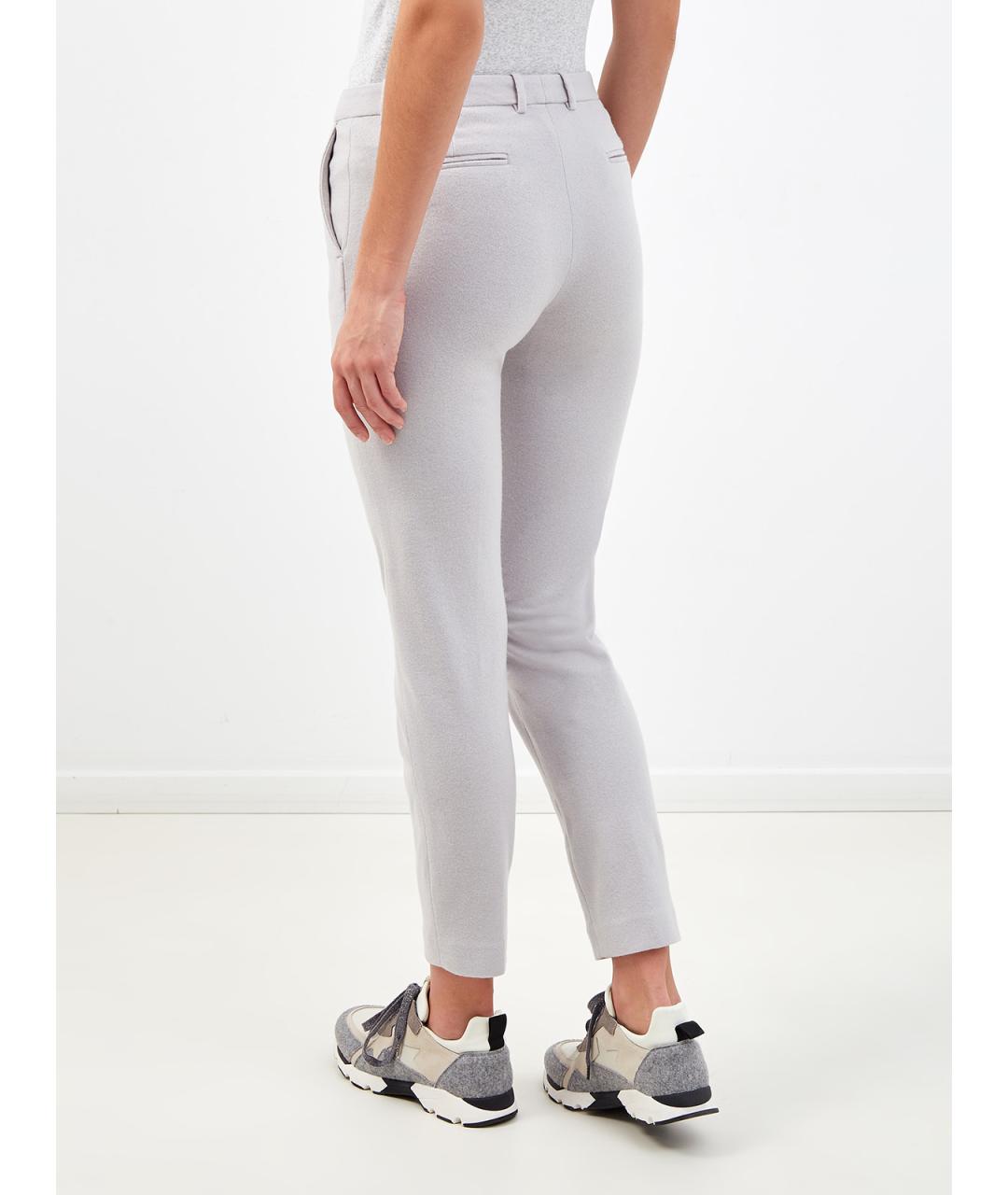 FABIANA FILIPPI Серые шерстяные прямые брюки, фото 4