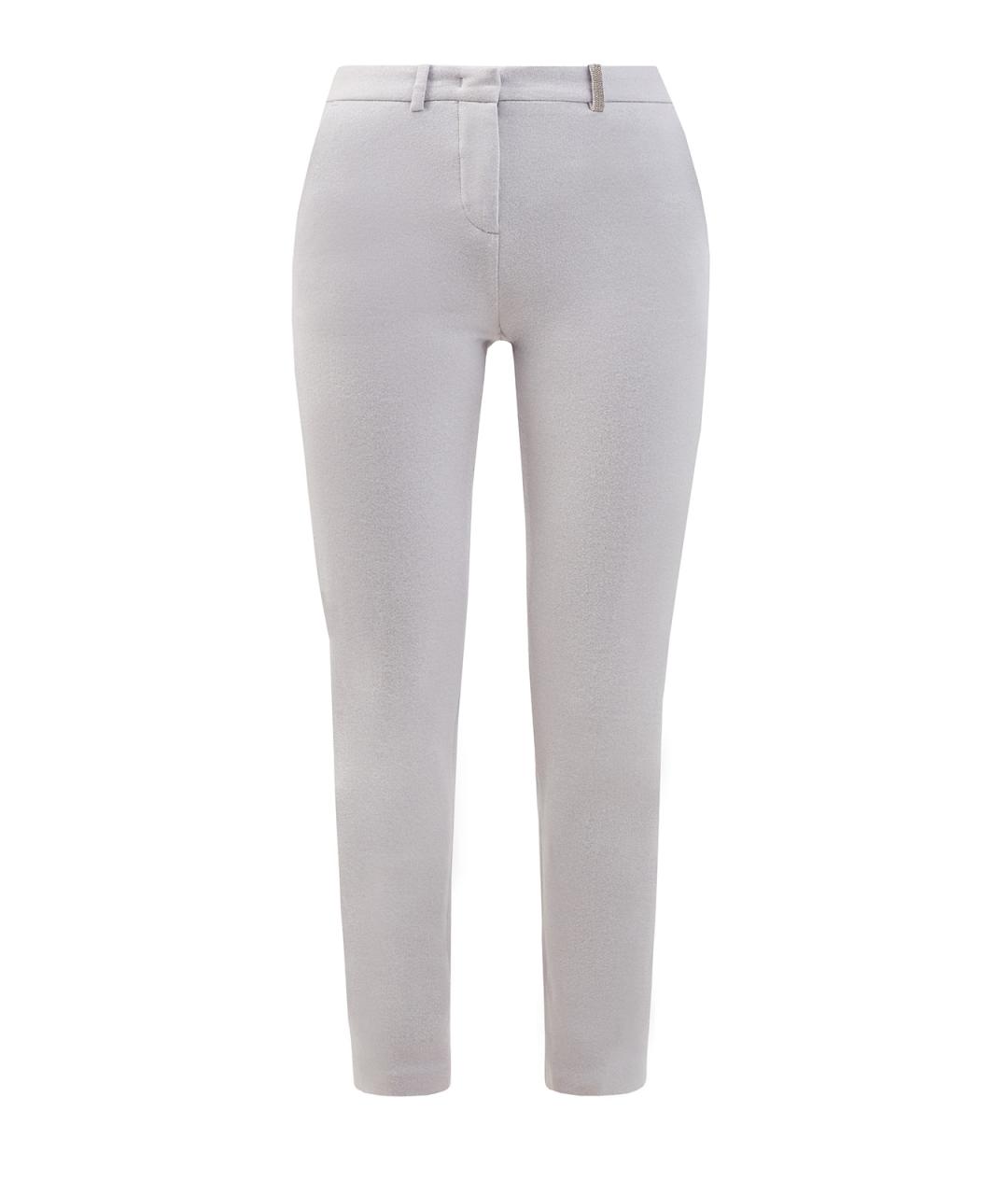 FABIANA FILIPPI Серые шерстяные прямые брюки, фото 1