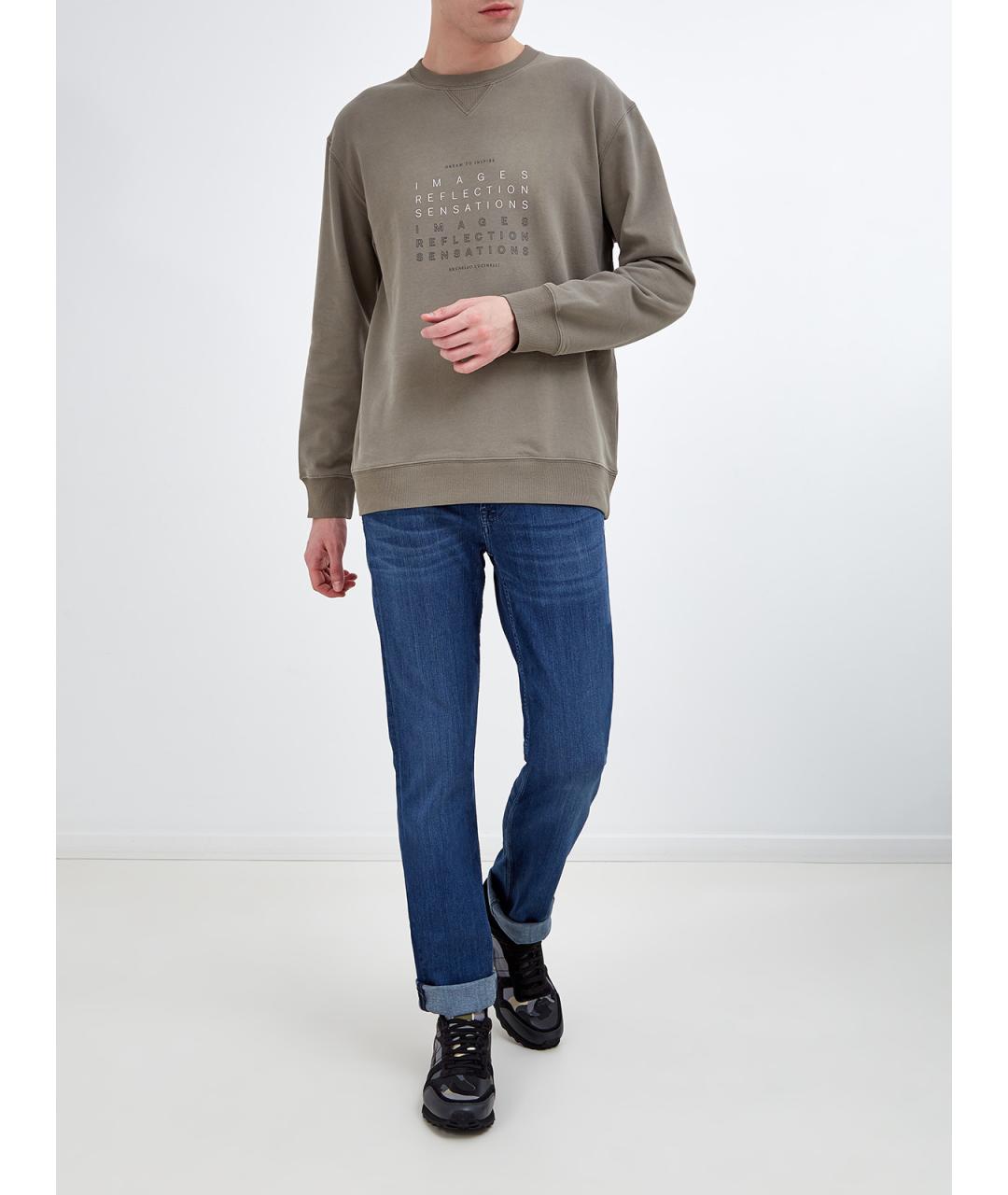 7 FOR ALL MANKIND Синие хлопковые прямые джинсы, фото 2