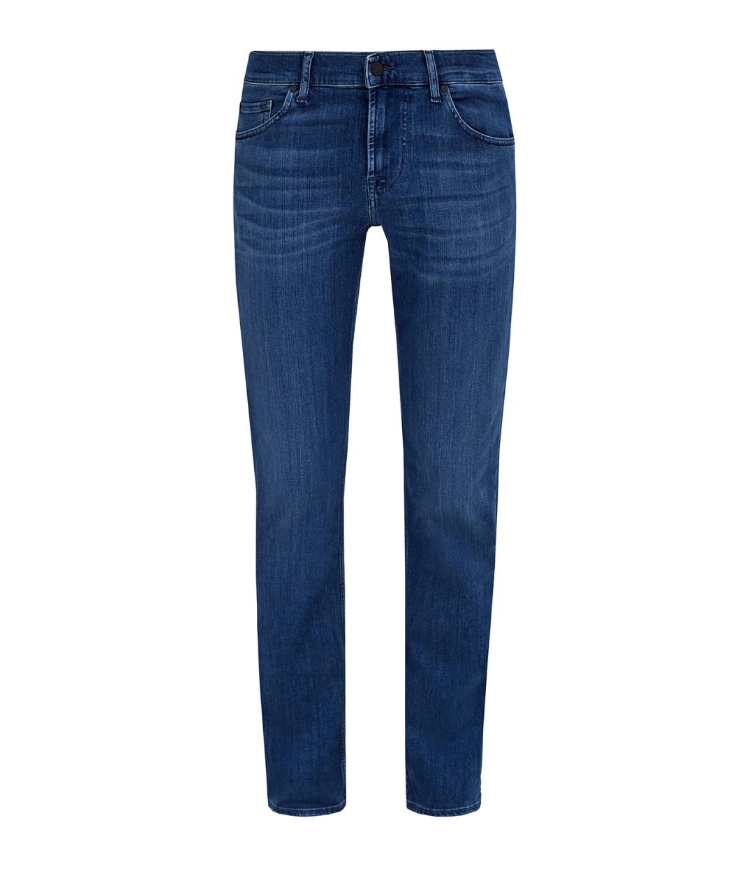 7 FOR ALL MANKIND Синие хлопковые прямые джинсы, фото 1