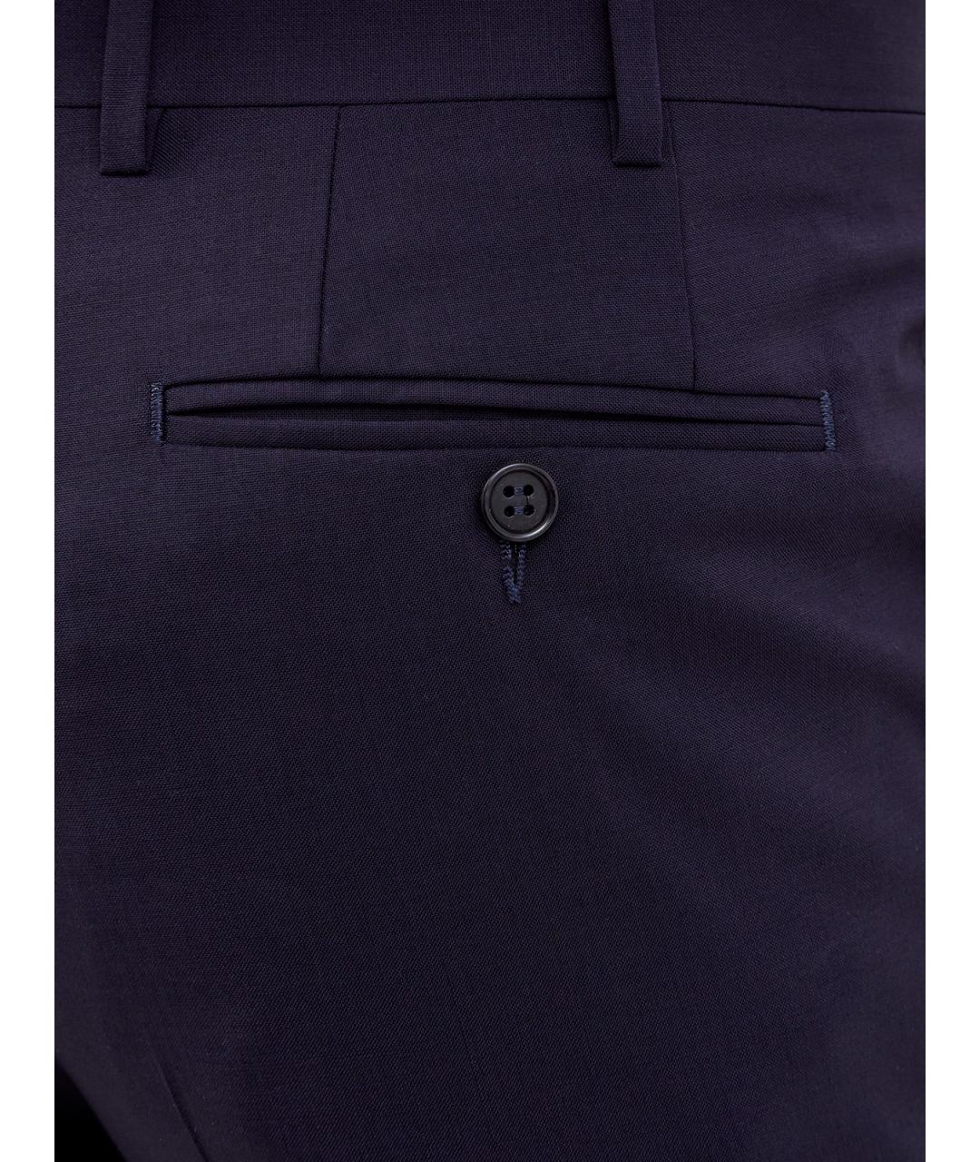 CANALI Синие шерстяные повседневные брюки, фото 5