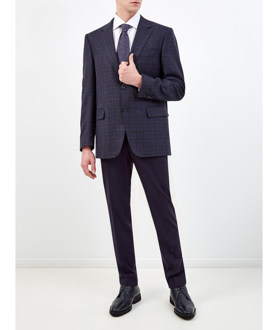 CANALI Синие шерстяные повседневные брюки, фото 2