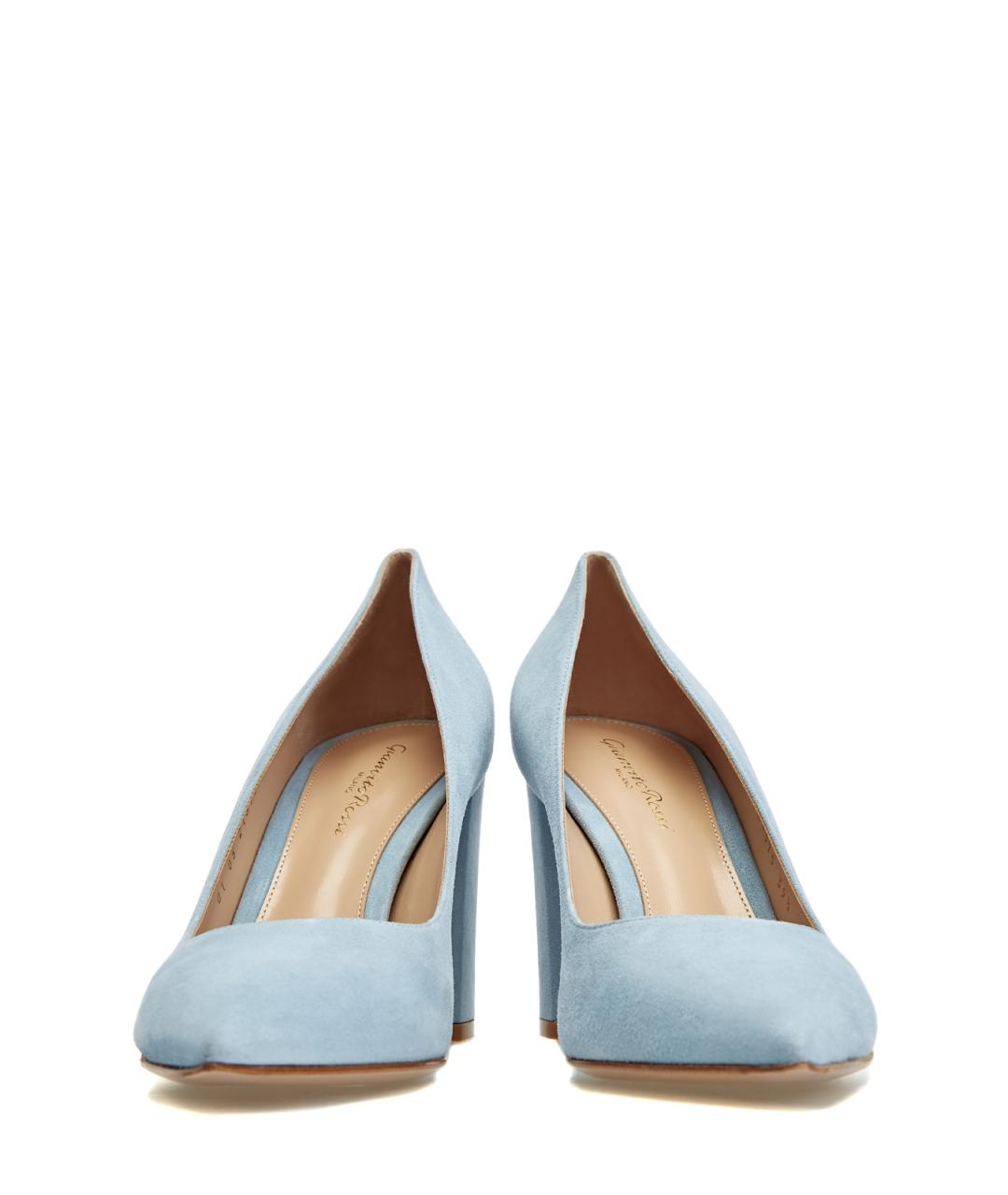 GIANVITO ROSSI Голубые замшевые туфли, фото 5