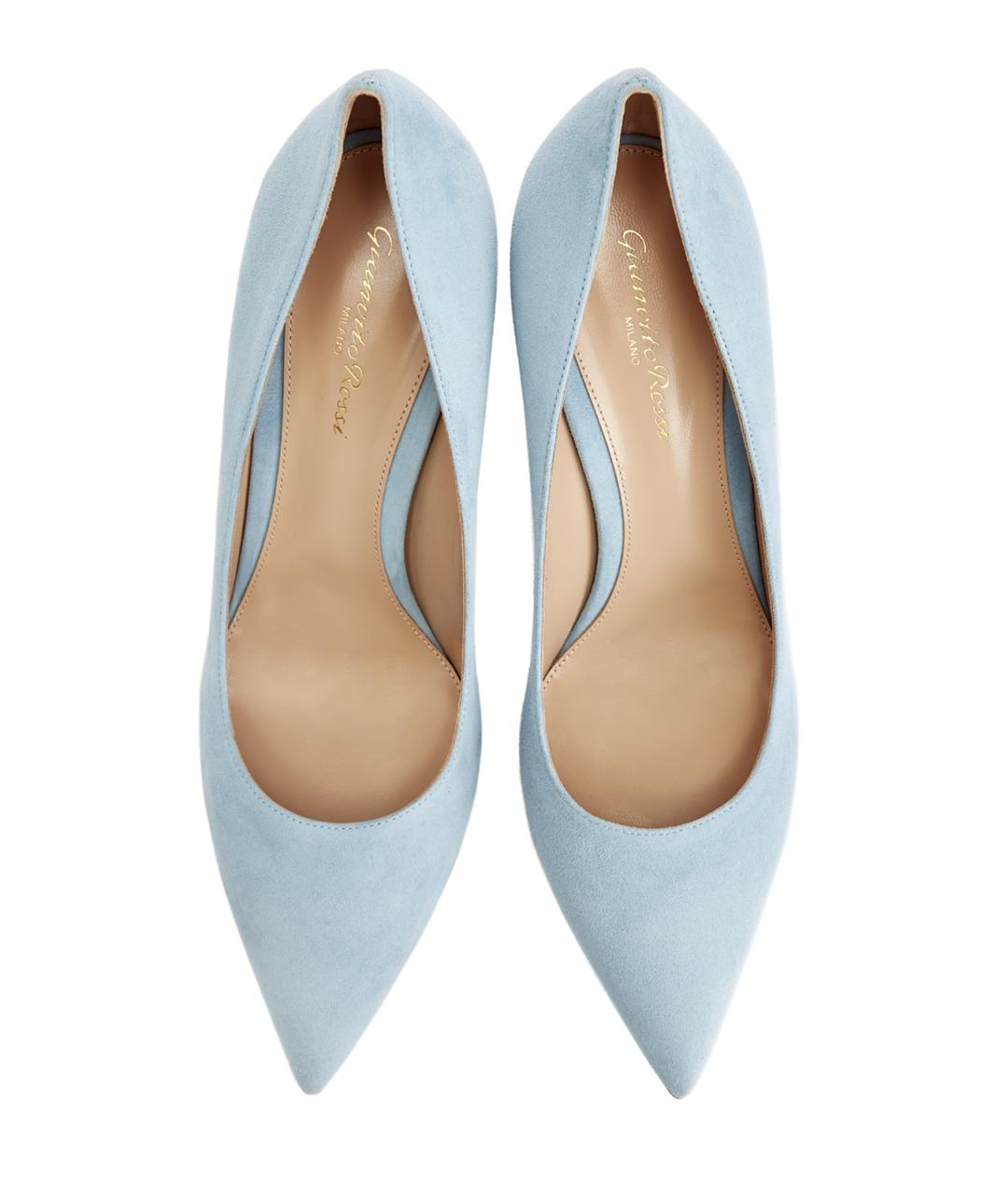 GIANVITO ROSSI Голубые замшевые туфли, фото 4