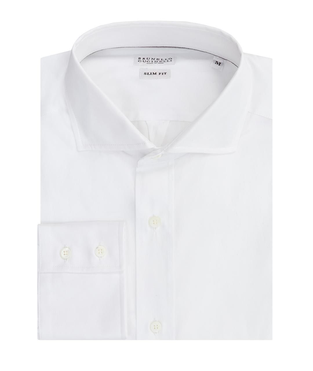 BRUNELLO CUCINELLI Белая хлопковая классическая рубашка, фото 1