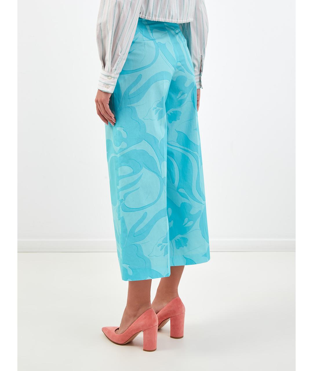 ETRO Голубые хлопковые прямые брюки, фото 4