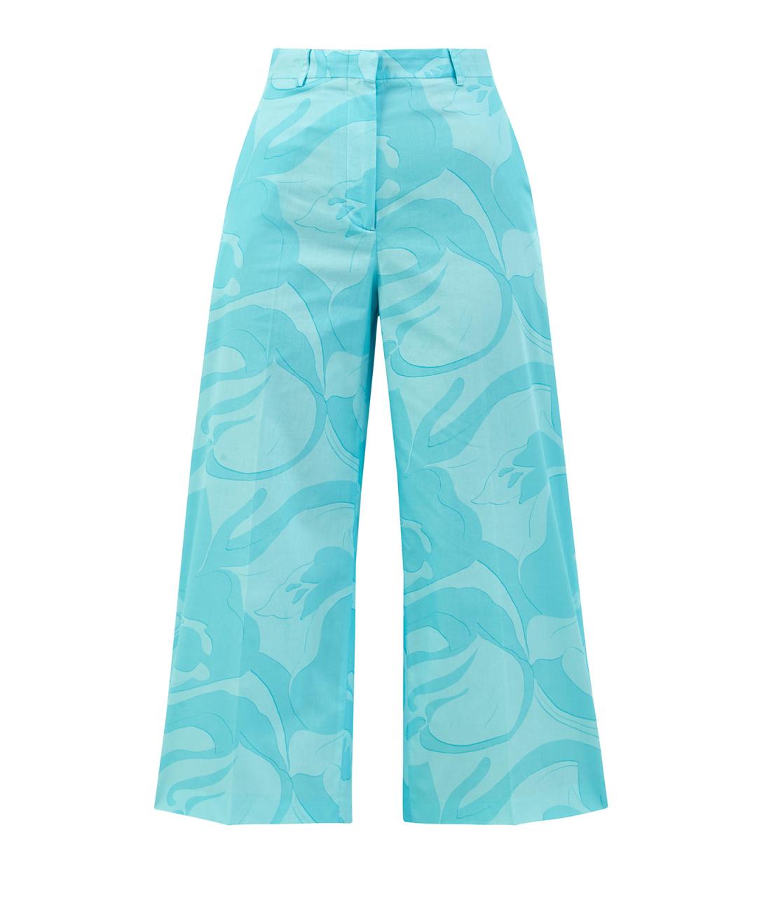 ETRO Голубые хлопковые прямые брюки, фото 1