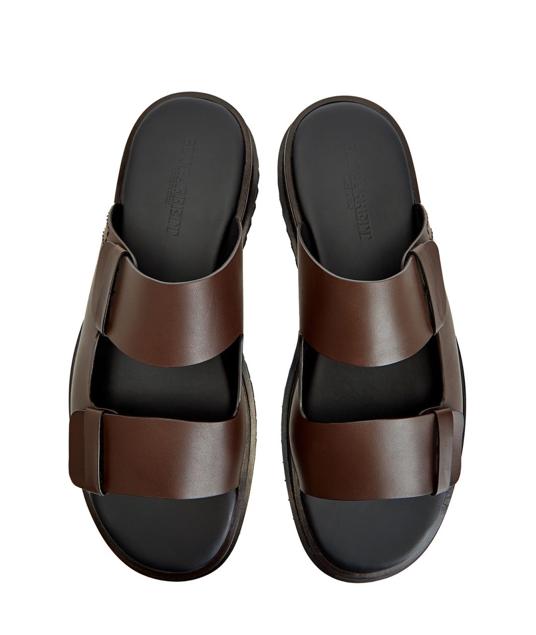 BARRETT Коричневые кожаные шлепанцы, фото 4