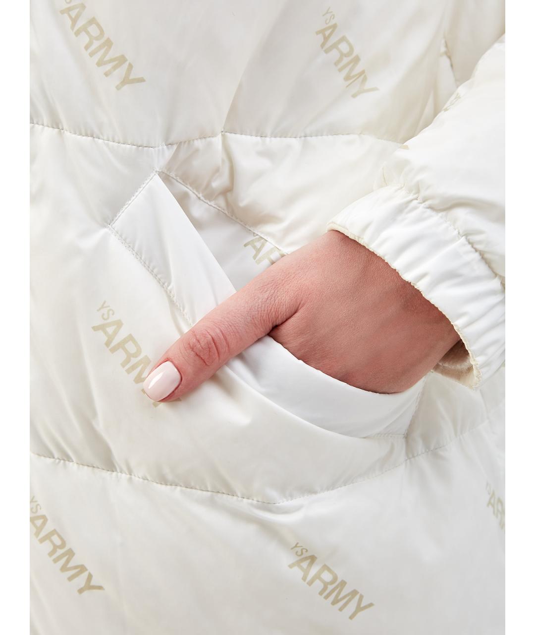 YVES SALOMON Белый полиамидовый пуховик, фото 7