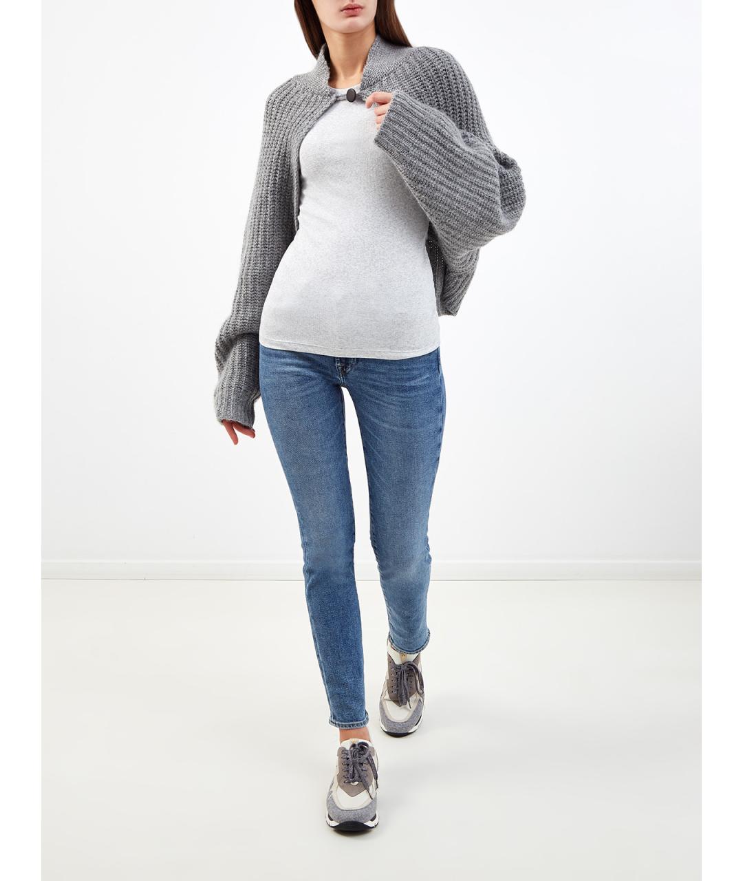 7 FOR ALL MANKIND Синие хлопко-эластановые джинсы слим, фото 2