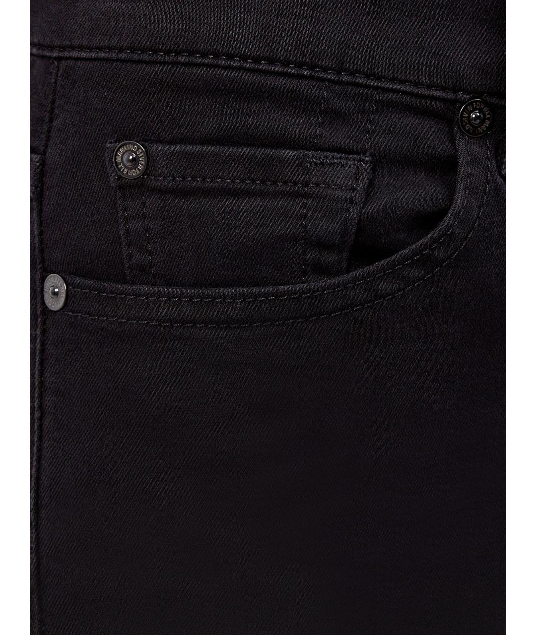 7 FOR ALL MANKIND Черные хлопковые джинсы слим, фото 5