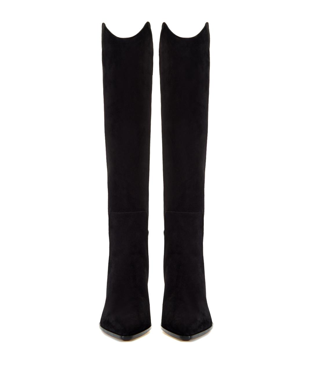 SANTONI Черные замшевые сапоги, фото 4