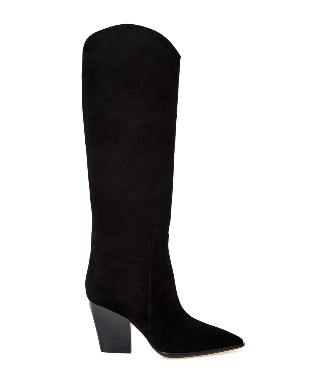 SANTONI Черные замшевые сапоги, фото 1