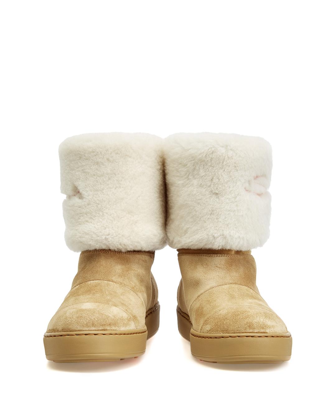 SANTONI Бежевые замшевые ботинки, фото 5