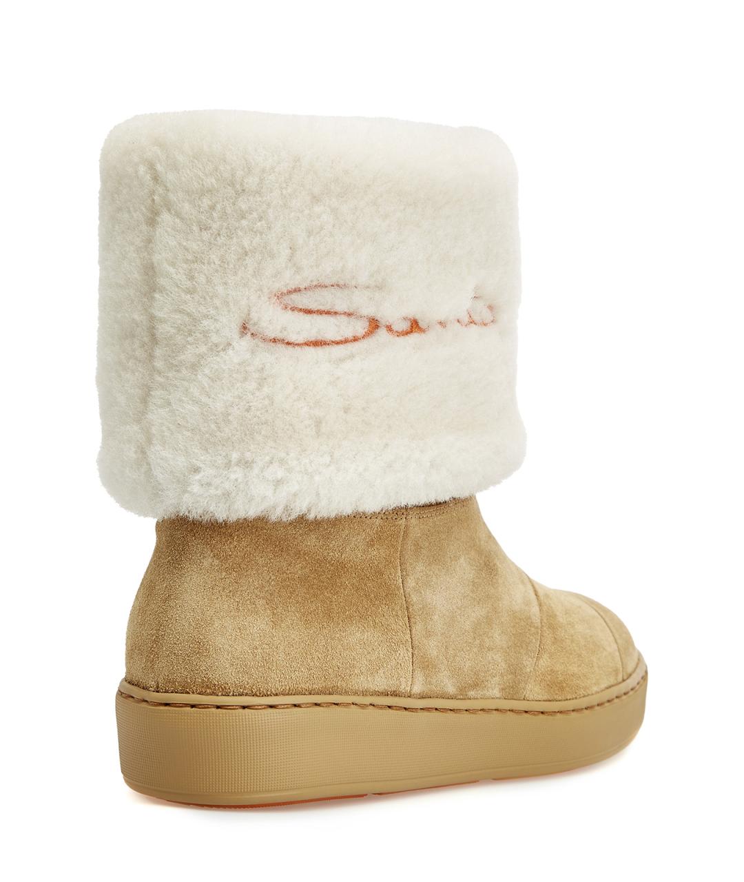 SANTONI Бежевые замшевые ботинки, фото 3