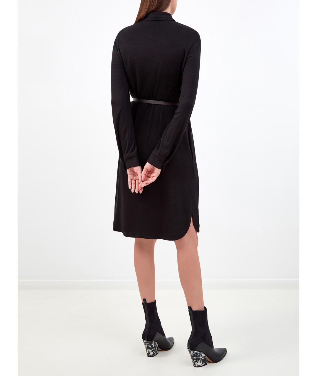 PESERICO Черное вискозное повседневное платье, фото 4